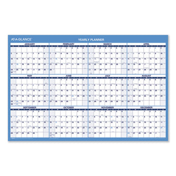 AT-A-GLANCE® Horizontal Reversible-erasable Wall Planner, 36 X 24, White-blue Sheets, 12-month (jan To Dec): 2022 freeshipping - TVN Wholesale